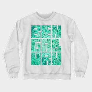 Bengaluru, India City Map Typography - Watercolor Crewneck Sweatshirt